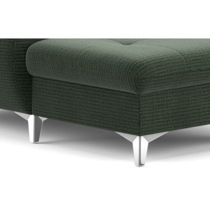 Conjunto de salón esquinero plegable en forma de U con espacio de almacenamiento CATANIA derecho verde