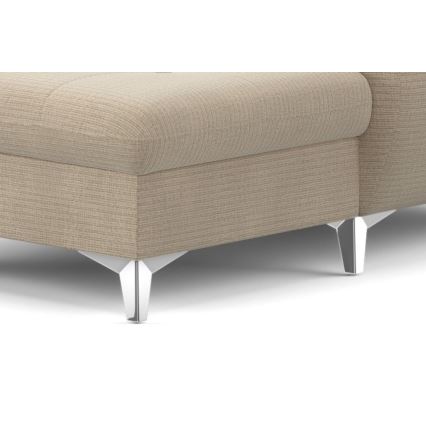 Conjunto de salón esquinero plegable en forma de U con espacio de almacenamiento CATANIA izquierda beige