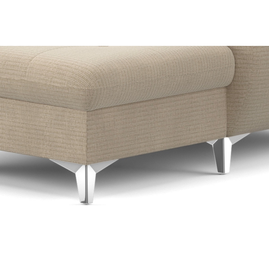 Conjunto de salón esquinero plegable en forma de U con espacio de almacenamiento CATANIA izquierda beige