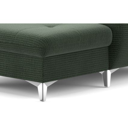 Conjunto de salón esquinero plegable en forma de U con espacio de almacenamiento CATANIA izquierda verde