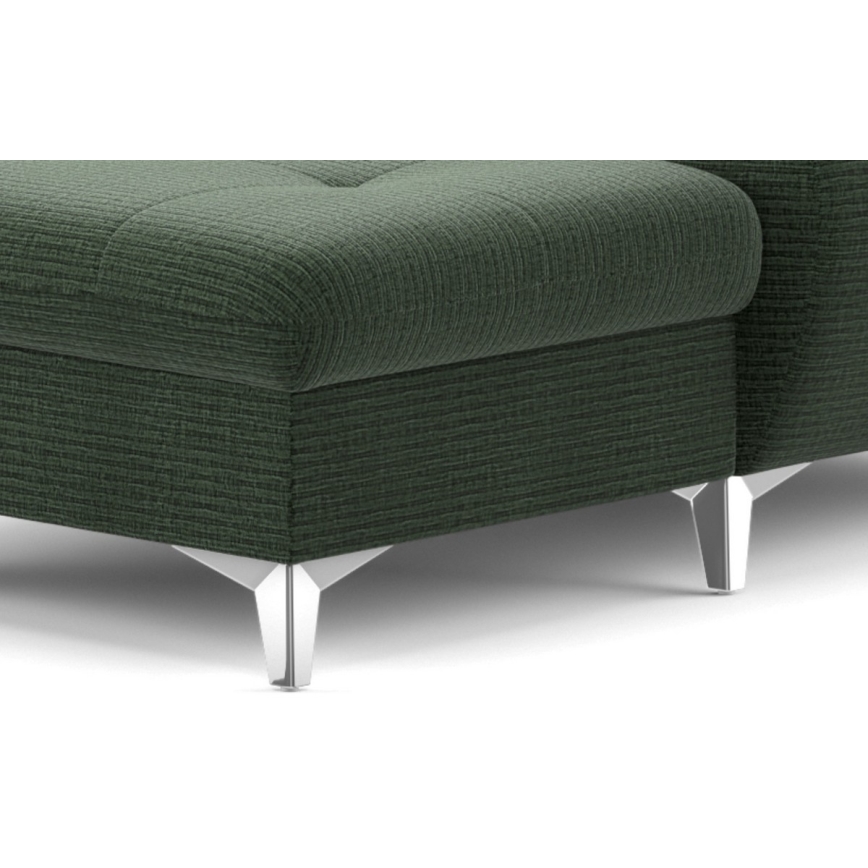 Conjunto de salón esquinero plegable en forma de U con espacio de almacenamiento CATANIA izquierda verde