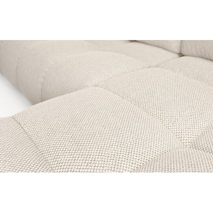 Conjunto de salón esquinero tapizado en forma de L plegable con espacio de almacenamiento ALMADA derecho beige claro