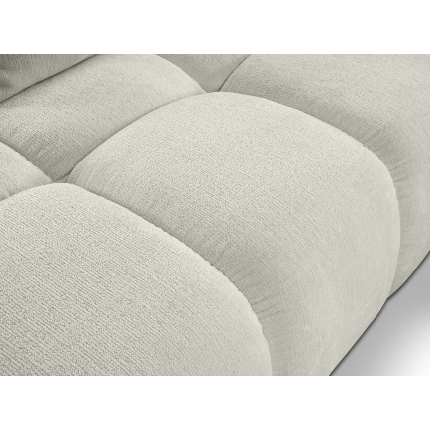 Conjunto de salón esquinero tapizado en forma de L plegable con espacio de almacenamiento ALMADA derecho beige