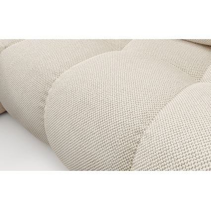 Conjunto de salón esquinero tapizado en forma de L plegable con espacio de almacenamiento ALMADA izquierda beige claro