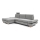 Conjunto de salón esquinero tapizado en forma de L plegable con espacio de almacenamiento AVESTA izquierda gris