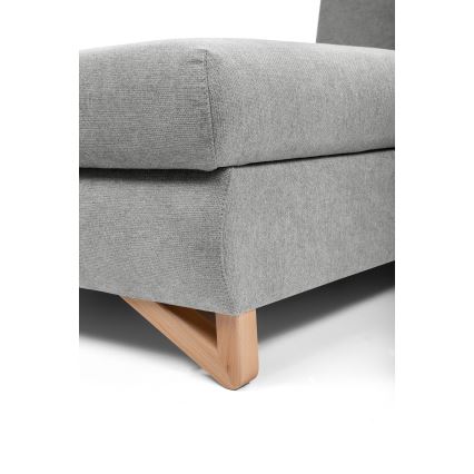 Conjunto de salón esquinero tapizado en forma de L plegable con espacio de almacenamiento AVESTA izquierda gris