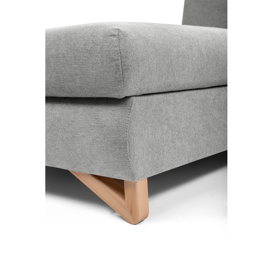Conjunto de salón esquinero tapizado en forma de L plegable con espacio de almacenamiento AVESTA izquierda gris