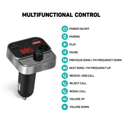 CONNECT IT CCC-8900-AN - Transmisor FM para coche con función manos libres negro/plata