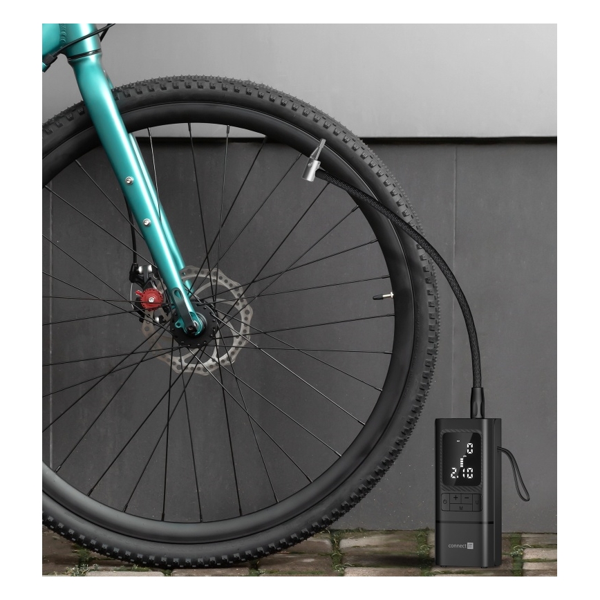 CONNECT IT CFF-4500-BK - Compresor digital de bolsillo AirFlow 80W/6000 mAh negro