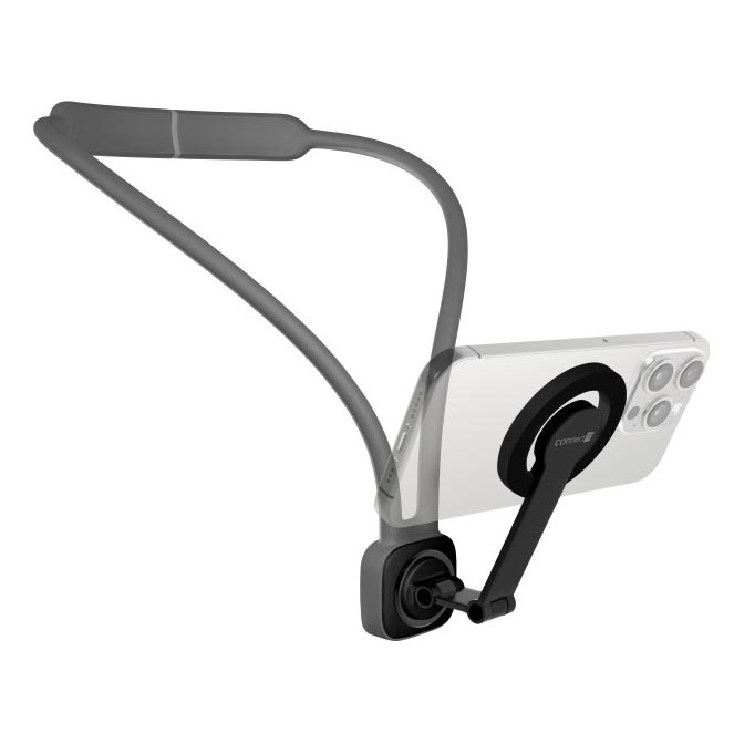 CONNECT IT CFF-6020-GY - Soporte magnético flexible para teléfono para llevar al cuello, compatible con MagSafe