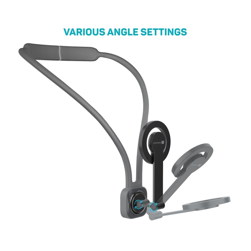 CONNECT IT CFF-6020-GY - Soporte magnético flexible para teléfono para llevar al cuello, compatible con MagSafe