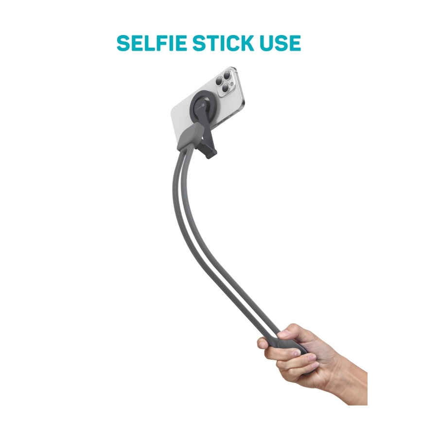 CONNECT IT CFF-6020-GY - Soporte magnético flexible para teléfono para llevar al cuello, compatible con MagSafe