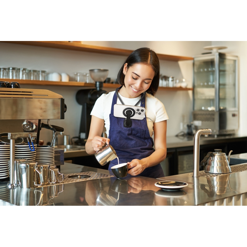 CONNECT IT CFF-6020-GY - Soporte magnético flexible para teléfono para llevar al cuello, compatible con MagSafe