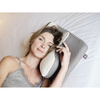CONNECT IT CFH-6031-WH - Almohada anatómica Lyra blanco/gris