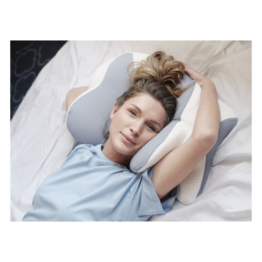 CONNECT IT CFH-6032-WH - Almohada anatómica Gemini blanco/gris