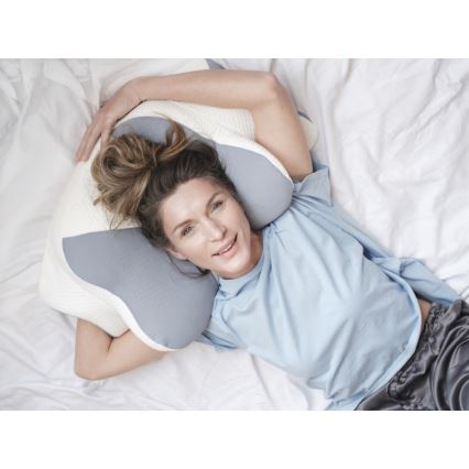 CONNECT IT CFH-6032-WH - Almohada anatómica Gemini blanco/gris