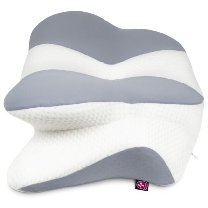 CONNECT IT CFH-6032-WH - Almohada anatómica Gemini blanco/gris