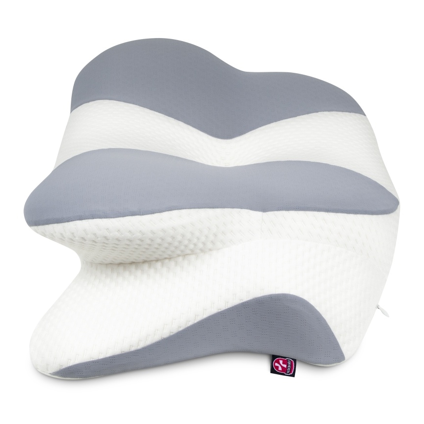 CONNECT IT CFH-6032-WH - Almohada anatómica Gemini blanco/gris