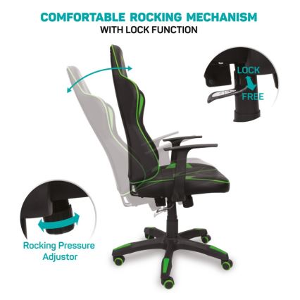 CONNECT IT CGC-0700-GR - Silla gaming LeMans Pro negro/verde