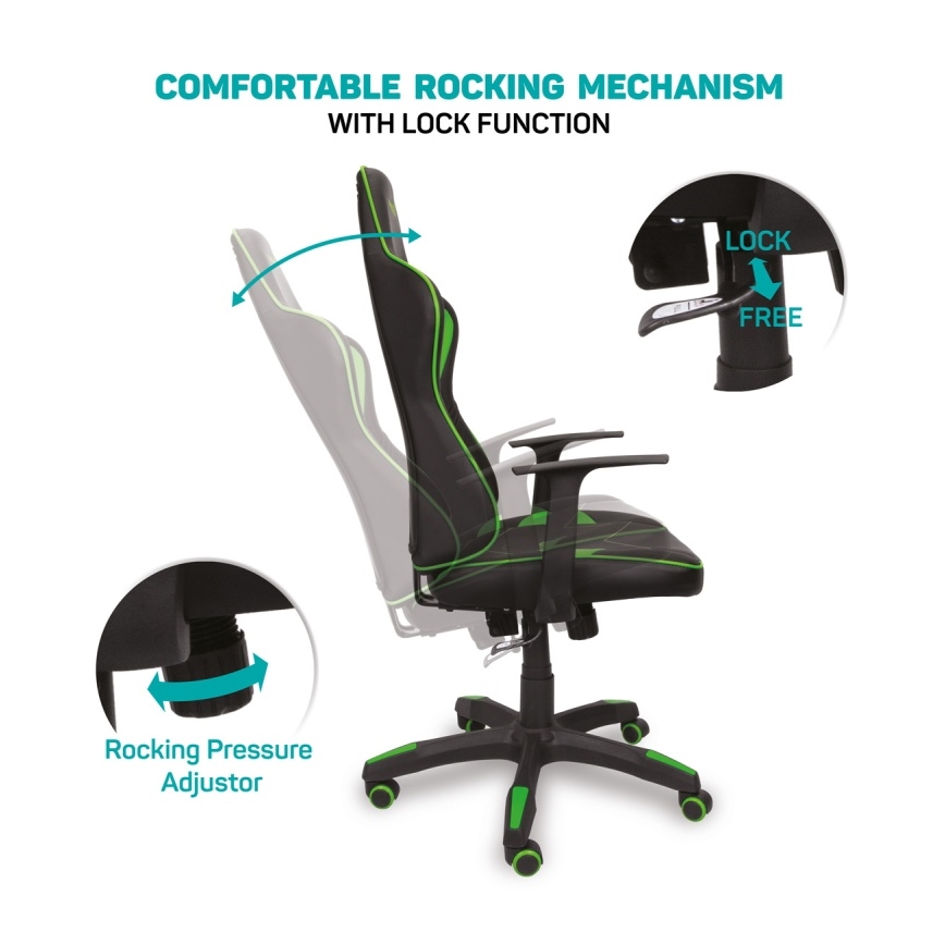 CONNECT IT CGC-0700-GR - Silla gaming LeMans Pro negro/verde