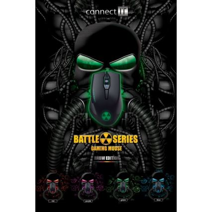 CONNECT IT CI-1128 - LED Ratón gaming con cable 1000/1200/1600/3200 DPI negro