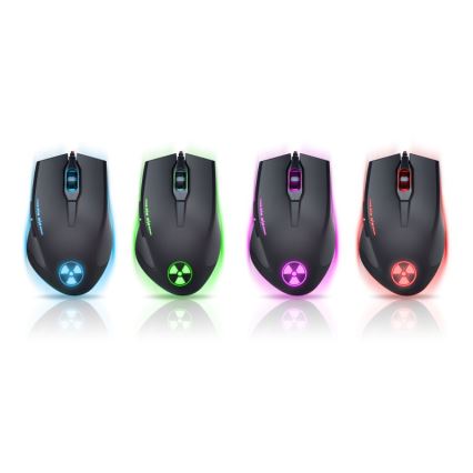 CONNECT IT CI-1128 - LED Ratón gaming con cable 1000/1200/1600/3200 DPI negro