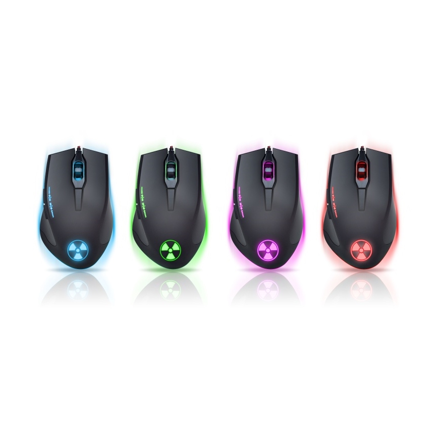 CONNECT IT CI-1128 - LED Ratón gaming con cable 1000/1200/1600/3200 DPI negro