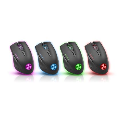 CONNECT IT CI-1128 - LED Ratón gaming con cable 1000/1200/1600/3200 DPI negro