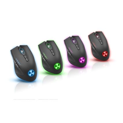 CONNECT IT CI-1128 - LED Ratón gaming con cable 1000/1200/1600/3200 DPI negro