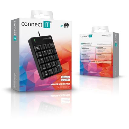 CONNECT IT CKB-0060-BK - Teclado numérico con cable negro