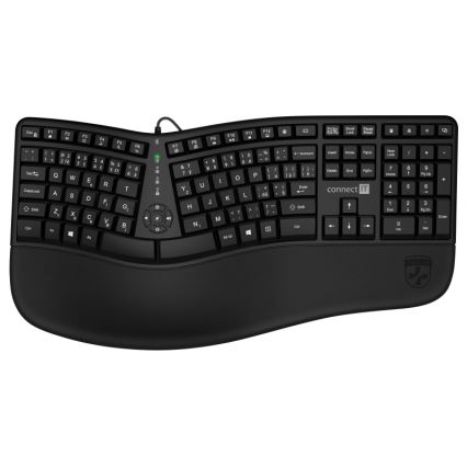 CONNECT IT CKB-2800-CS - Teclado inalámbrico ergonómico con localización checo/eslovaco negro