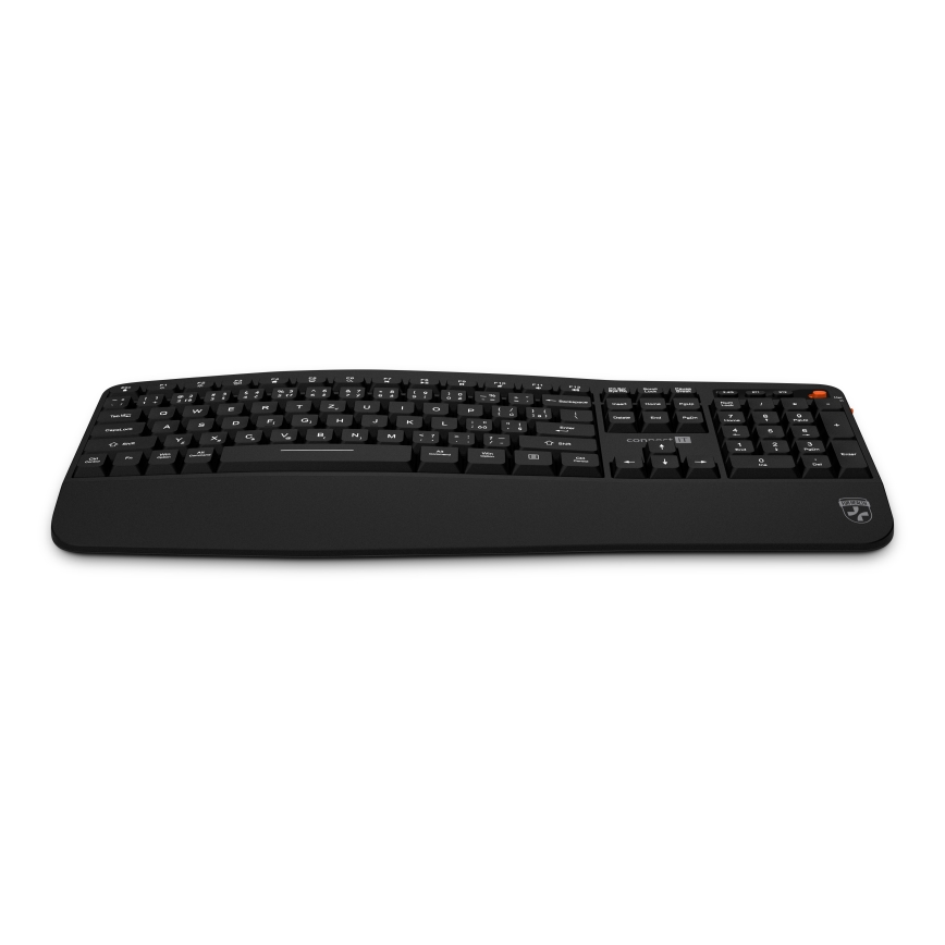 CONNECT IT CKM-6010-CS - Teclado inalámbrico ergonómico y ratón 800/1200/1600/2400 DPI con localización para checo/eslovaco 1xAA + 2xAAA negro