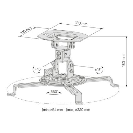 CONNECT IT CMF-6020-BK - Soporte de proyector para techo negro