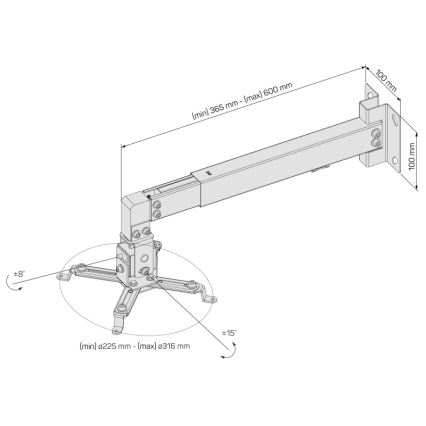 CONNECT IT CMF-7020-SL - Soporte de proyector de pared color plata
