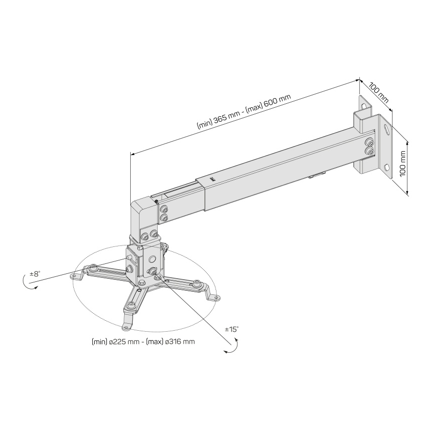 CONNECT IT CMF-7020-SL - Soporte de proyector de pared color plata