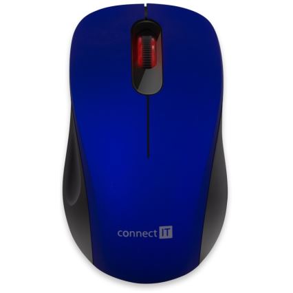 CONNECT IT CMO-2230-BL - Ratón inalámbrico silencioso MUTE 1200 DPI 1xAA negro/azul