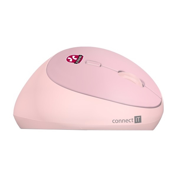 CONNECT IT CMO-2600-PK - Ratón inalámbrico ergonómico 800/1200/1600 DPI, 1 pila AA, color rosa