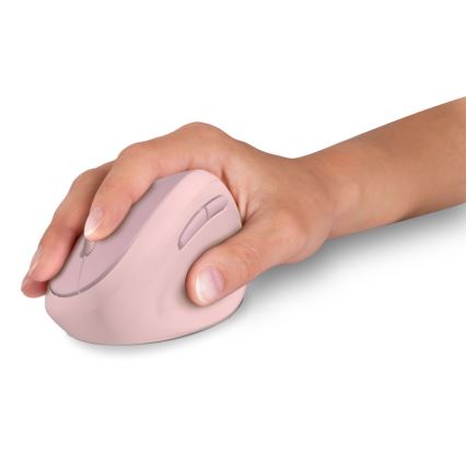 CONNECT IT CMO-2600-PK - Ratón inalámbrico ergonómico 800/1200/1600 DPI, 1 pila AA, color rosa