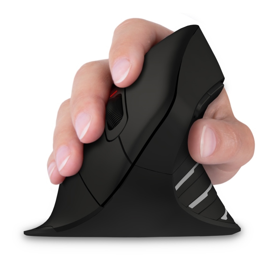 CONNECT IT CMO-2880-BK - Ratón inalámbrico ergonómico Verti TriMode 1000/1600/2400 DPI 2xAAA negro