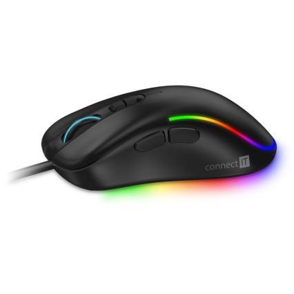 CONNECT IT CMO-3589-BK - LED RGB Ratón gaming con cable 200-7200 DPI negro