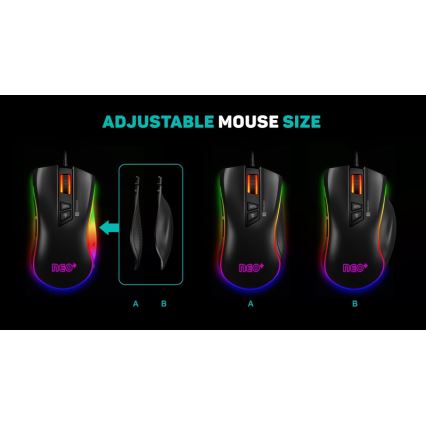 CONNECT IT CMO-3591-BK - LED RGB Ratón gaming con cable 500-7200 DPI negro