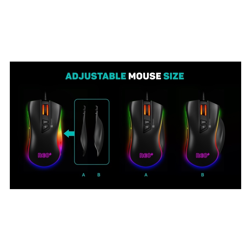 CONNECT IT CMO-3591-BK - LED RGB Ratón gaming con cable 500-7200 DPI negro