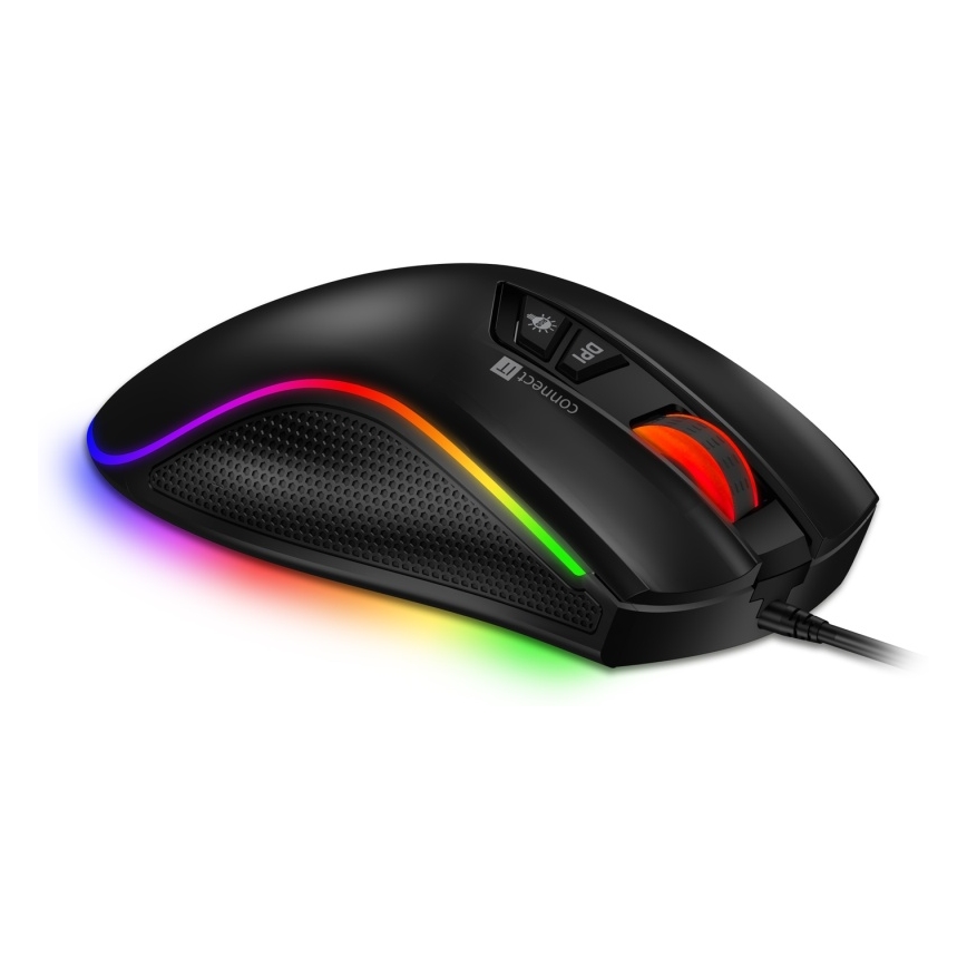 CONNECT IT CMO-3591-BK - Ratón gaming con cable LED RGB 500-7200 DPI negro