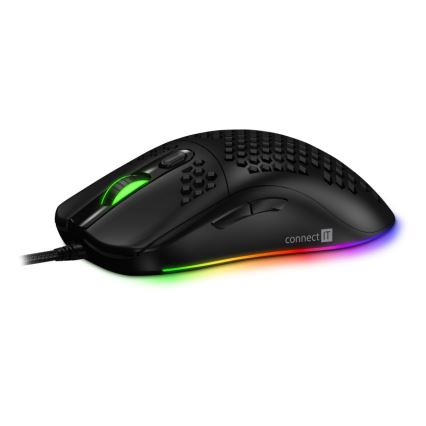 CONNECT IT CMO-5511-BK - LED RGB Ratón gaming con cable 200-12800 DPI negro