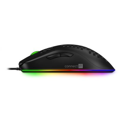 CONNECT IT CMO-5511-BK - LED RGB Ratón gaming con cable 200-12800 DPI negro