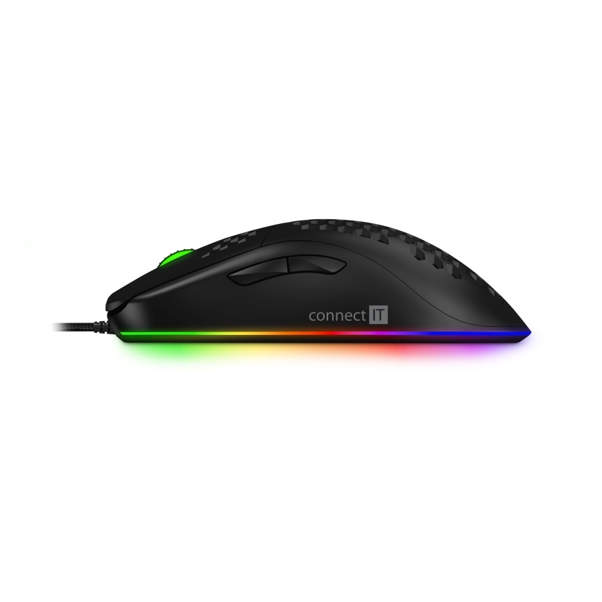 CONNECT IT CMO-5511-BK - LED RGB Ratón gaming con cable 200-12800 DPI negro