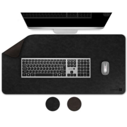CONNECT IT CMP-4030-LG - Alfombrilla reversible para teclado y ratón 90x40 cm negra/marrón