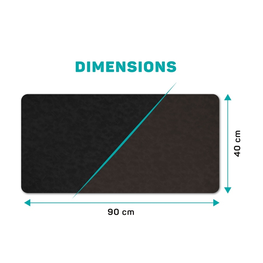 CONNECT IT CMP-4030-LG - Alfombrilla reversible para teclado y ratón 90x40 cm negra/marrón