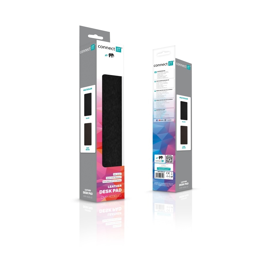 CONNECT IT CMP-4030-LG - Alfombrilla reversible para teclado y ratón 90x40 cm negra/marrón