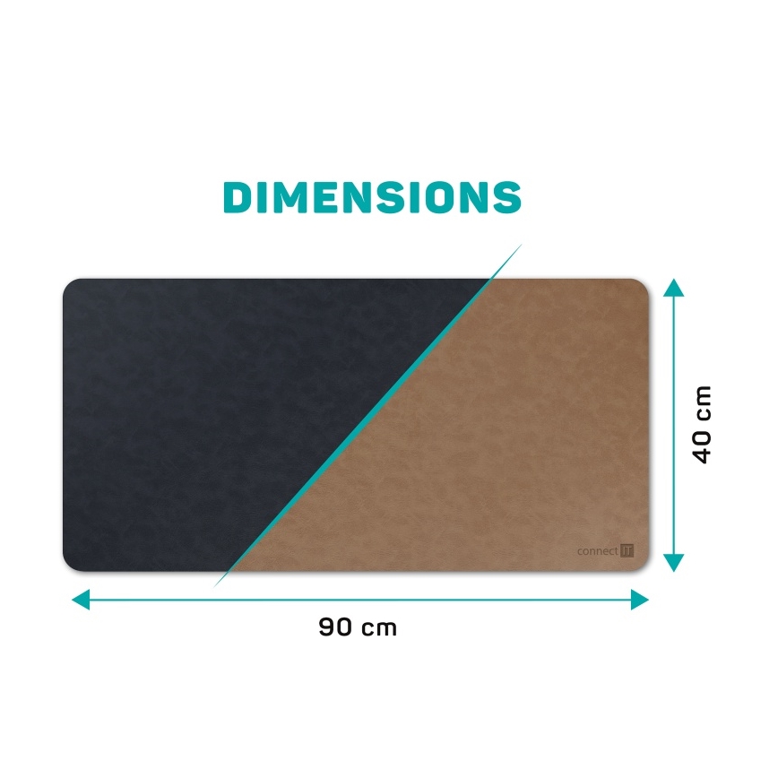 CONNECT IT CMP-4040-LG - Alfombrilla reversible para teclado y ratón 90x40 cm azul/marrón